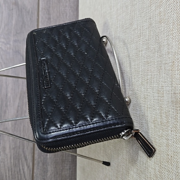 Rebecca Minkoff Quilted Black Leather Zip Around Wallet - Picture 2 of 10